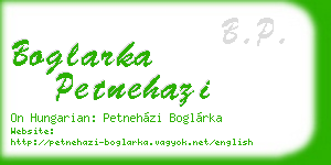 boglarka petnehazi business card